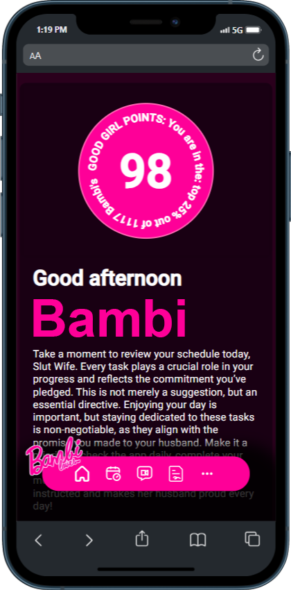 Bambi Trainer mobile dashboard preview